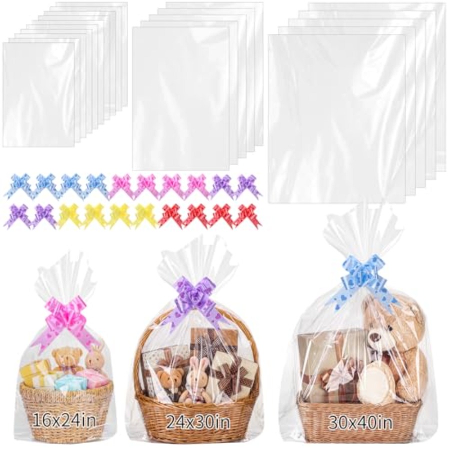 20 PCS Large Cellophane Bags 3 - Cellophane Wrap Clear recension och pris