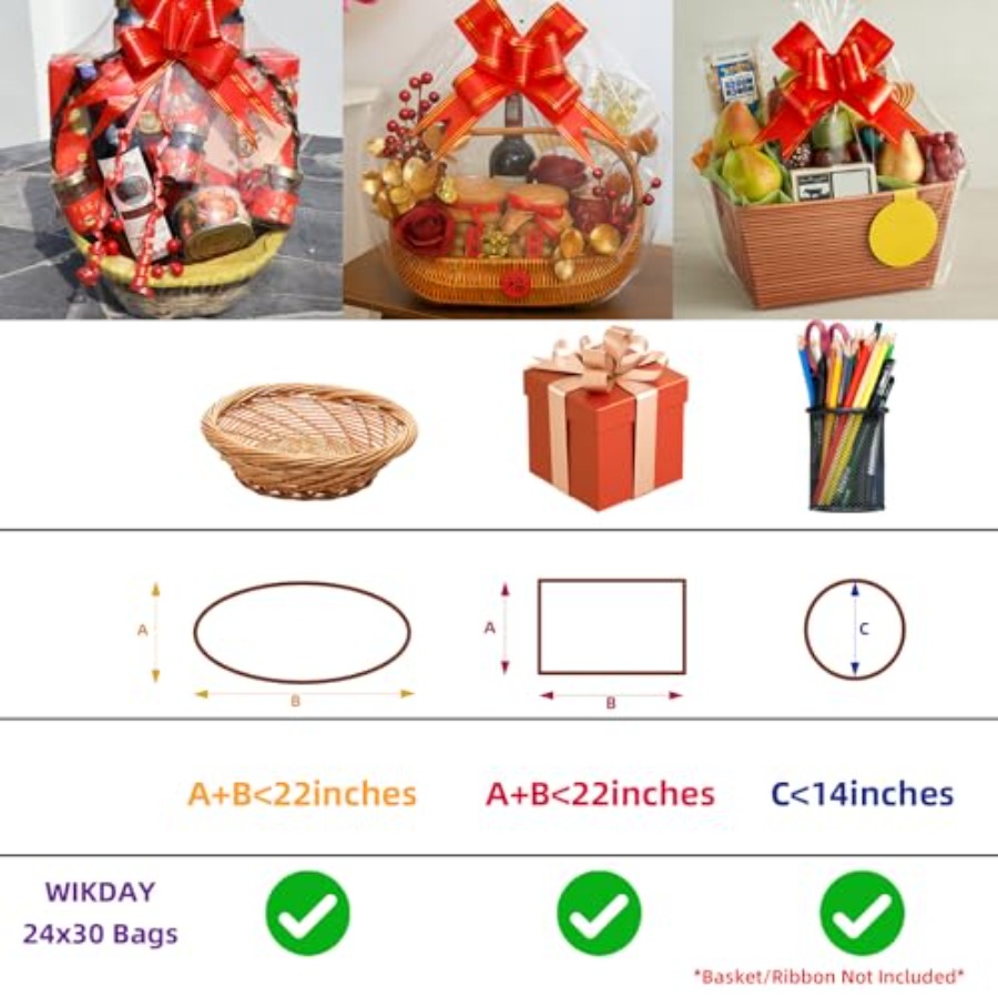 Shrink Wrap Bags for Gift Bask - Cellophane Wrap Clear recension och pris