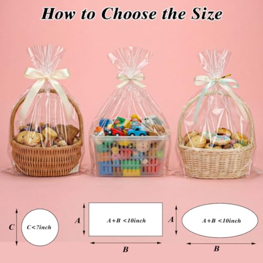 60PCS Cellophane Gift Bags 12x - Cellophane Wrap Clear recension och pris